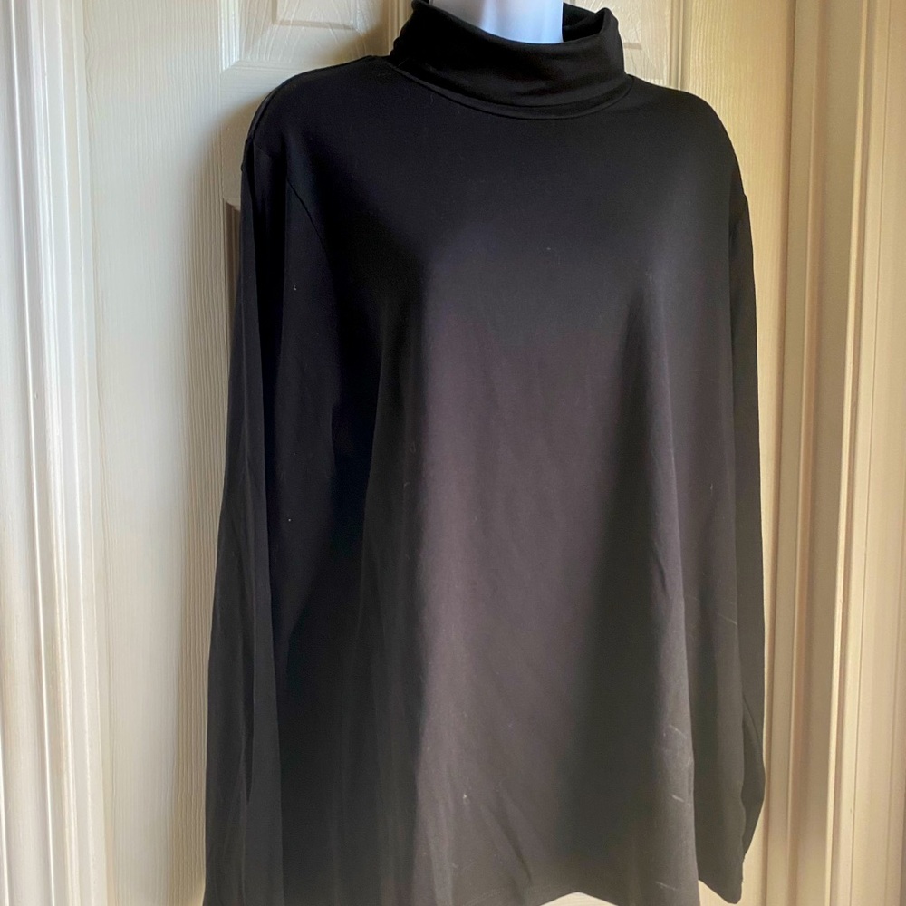 NWT XXXL Black Jersey Turtleneck Top